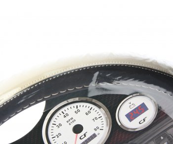 919 р. Оплетка руля (M) 37-39см черно-бежевые экокожа Flip CARFASHION CARFASHION 31315  с доставкой в г. Воронеж. Увеличить фотографию 2