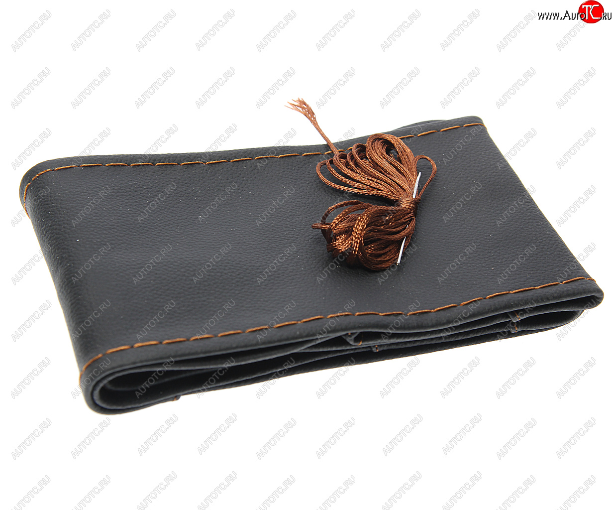 559 р. Оплетка руля (M) 37-39см черно-коричневая кожа сшивная Race CARFASHION CARFASHION 31380  с доставкой в г. Воронеж