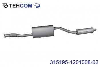 9 249 р. Глушитель УАЗ-315195 Хантер дв.ЗМЗ-409 ЕВРО-4,5 с резонатором НО ТЕХКОМ ТЕХКОМ 315195-1201008-02  с доставкой в г. Воронеж. Увеличить фотографию 1