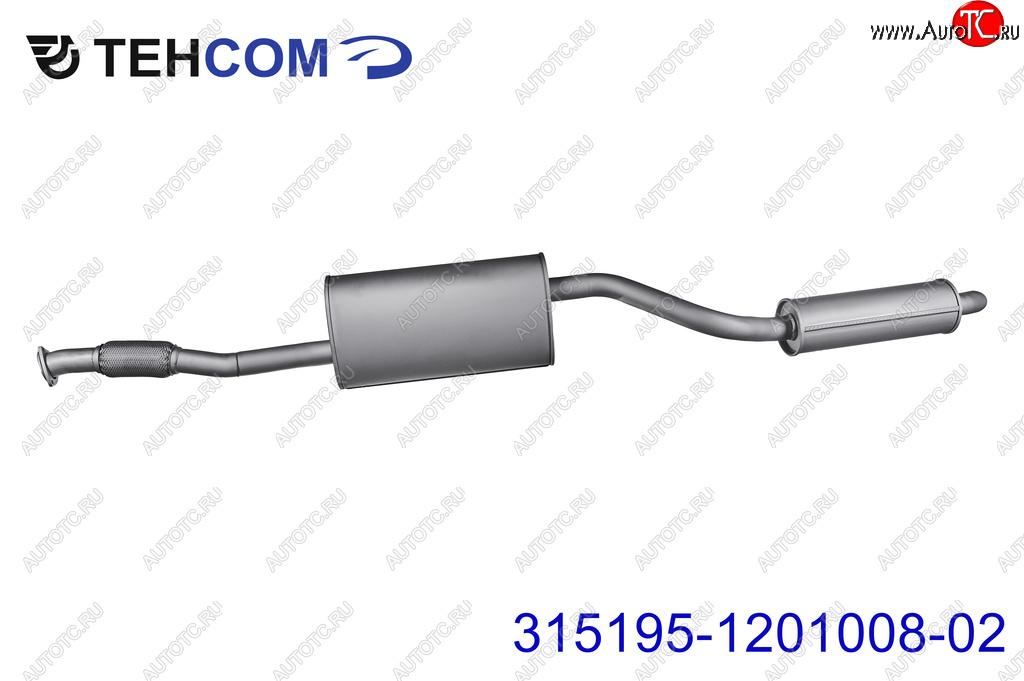 9 249 р. Глушитель УАЗ-315195 Хантер дв.ЗМЗ-409 ЕВРО-4,5 с резонатором НО ТЕХКОМ ТЕХКОМ 315195-1201008-02  с доставкой в г. Воронеж