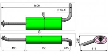 4 949 р. Глушитель ГАЗ-3302,3221 дв.CUMMINS 2.8,УМЗ-4216 ЕВРО-4 выход боковой усиленный ТЕХКОМ ТЕХКОМ 3221-1201008-51  с доставкой в г. Воронеж. Увеличить фотографию 2