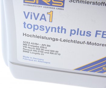 5 399 р. Масло моторное VIVA 1 TOPSYNTH Plus FE 5W30 синт.4л SRS SRS 32917  с доставкой в г. Воронеж. Увеличить фотографию 2