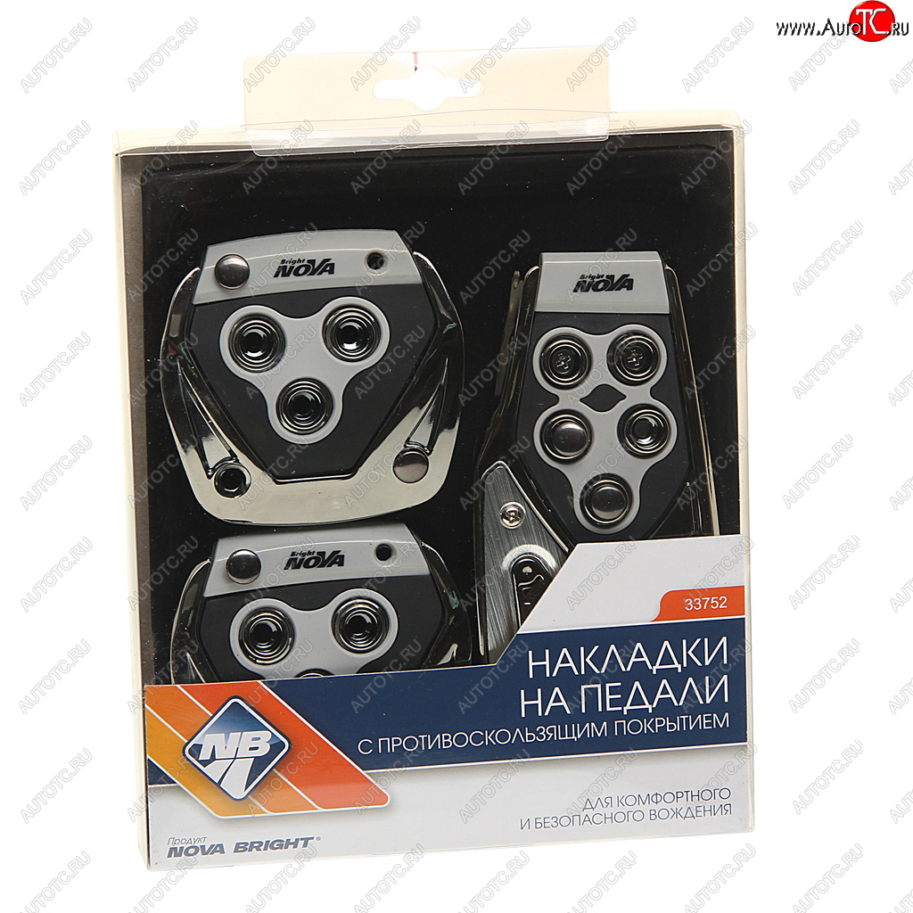 499 р. Накладка педали для МКПП анодированный металл комплект 3шт. NOVA BRIGHT NOVA BRIGHT 33752  с доставкой в г. Воронеж