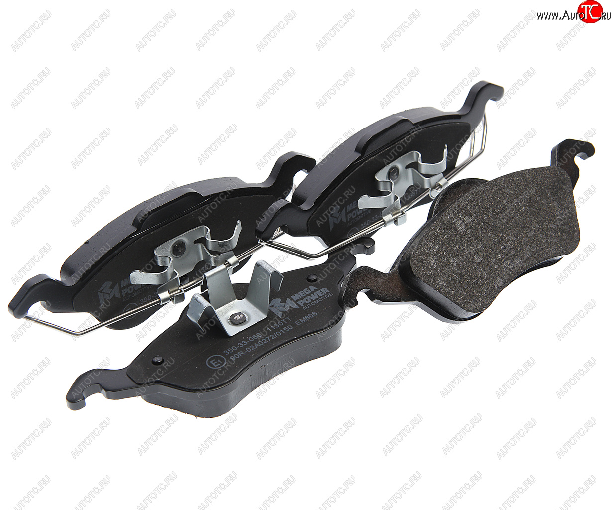 1 099 р. Колодки тормозные FORD Focus 1 (98-04) передние (4шт.) MEGAPOWER MEGAPOWER 350-33-058  с доставкой в г. Воронеж