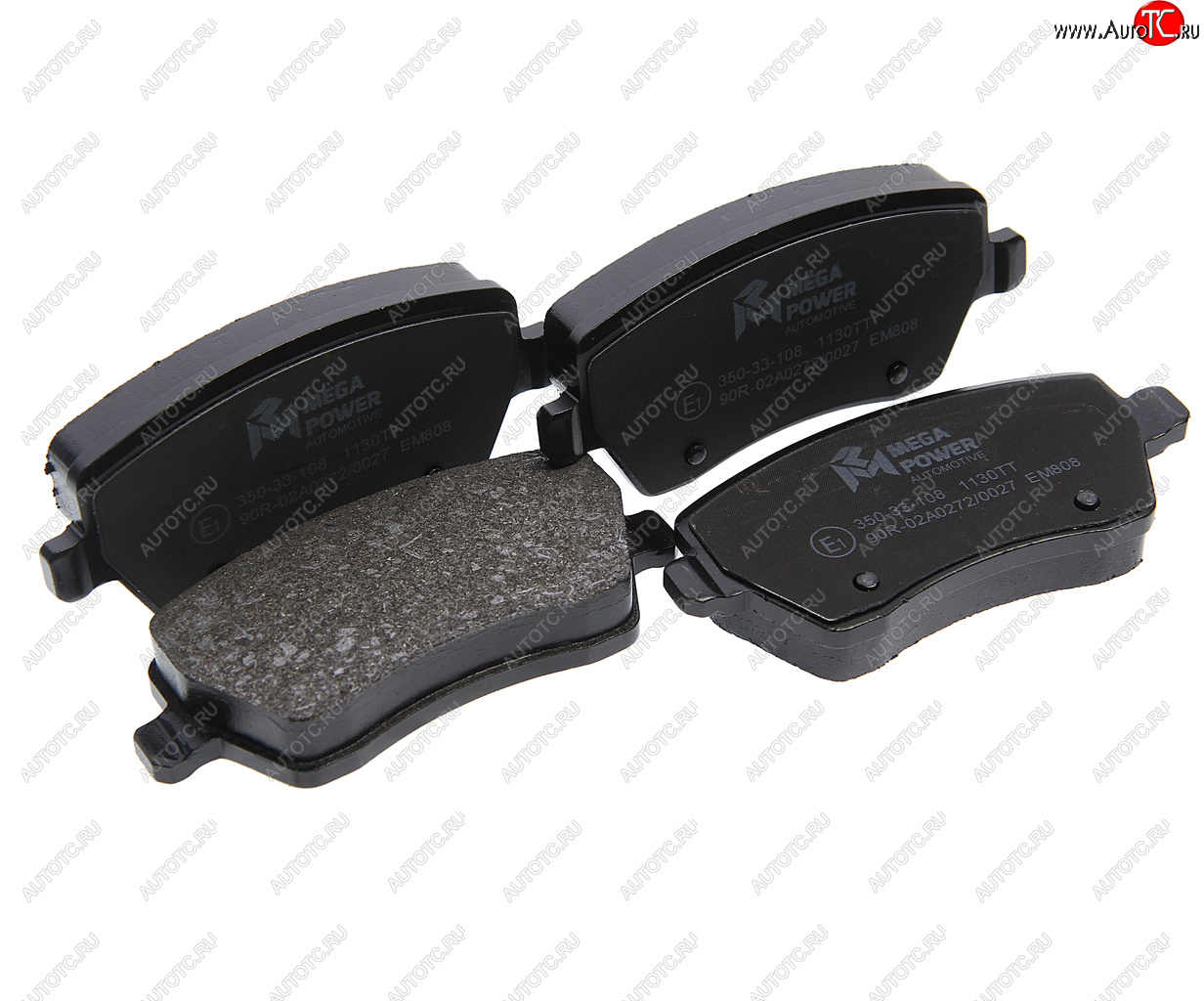 1 159 р. Колодки тормозные NISSAN Micra (03-),Note (E11) (06-) RENAULT Clio (05-) передние (4шт.) MEGAPOWER MEGAPOWER 350-33-108  с доставкой в г. Воронеж