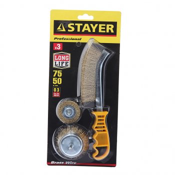 629 р. Набор кордщеток для дрели 50,75мм + щетка ручная (3шт.) STAYER STAYER 35151-h3_z01  с доставкой в г. Воронеж. Увеличить фотографию 1