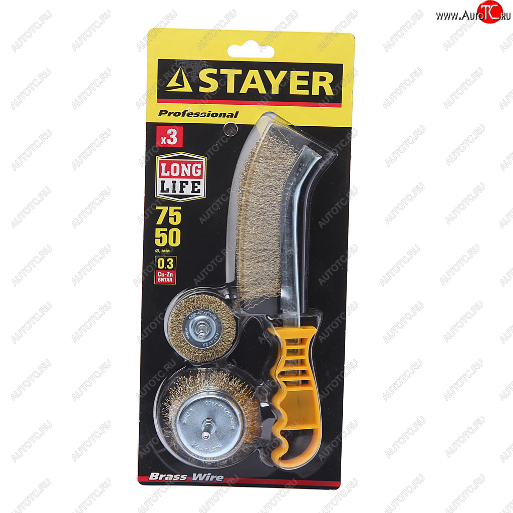 629 р. Набор кордщеток для дрели 50,75мм + щетка ручная (3шт.) STAYER STAYER 35151-h3_z01  с доставкой в г. Воронеж