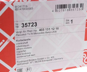 5 199 р. Вал коленчатый компрессора MERCEDES (L=118) FEBI FEBI 35723  с доставкой в г. Воронеж. Увеличить фотографию 4