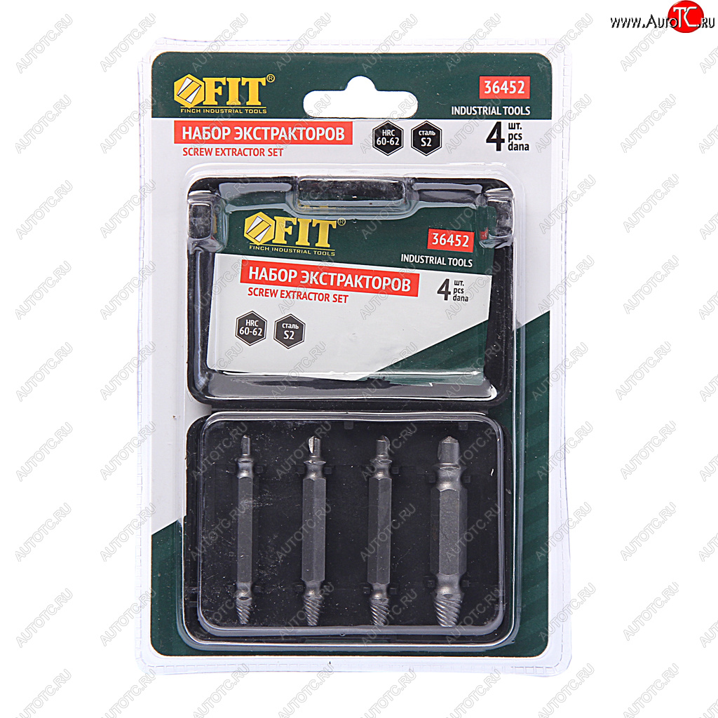 919 р. Набор экстракторов двусторонних 4 предмета FIT FIT 36452  с доставкой в г. Воронеж
