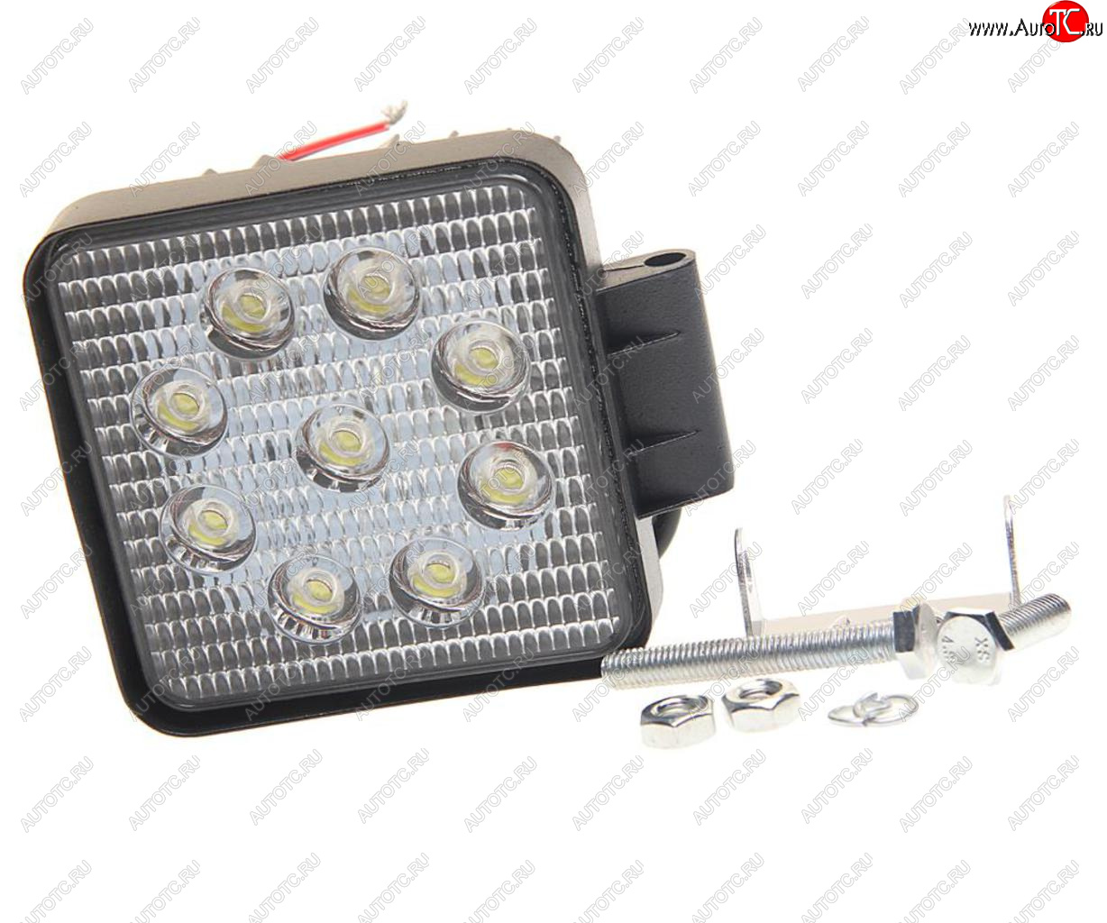 1 239 р. Фара рабочего света квадратная 110х110мм 27Вт (9 LED) рассеянный свет (Flood) 12-24V MEGAPOWER MEGAPOWER 370-30-003  с доставкой в г. Воронеж
