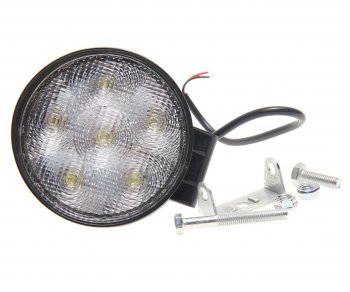 1 089 р. Фара рабочего света круглая 115х115x38мм 18Вт (6 LED) IP68 рассеянный свет (Flood) 12-24V MEGAPOWER MEGAPOWER 370-30-005  с доставкой в г. Воронеж. Увеличить фотографию 1