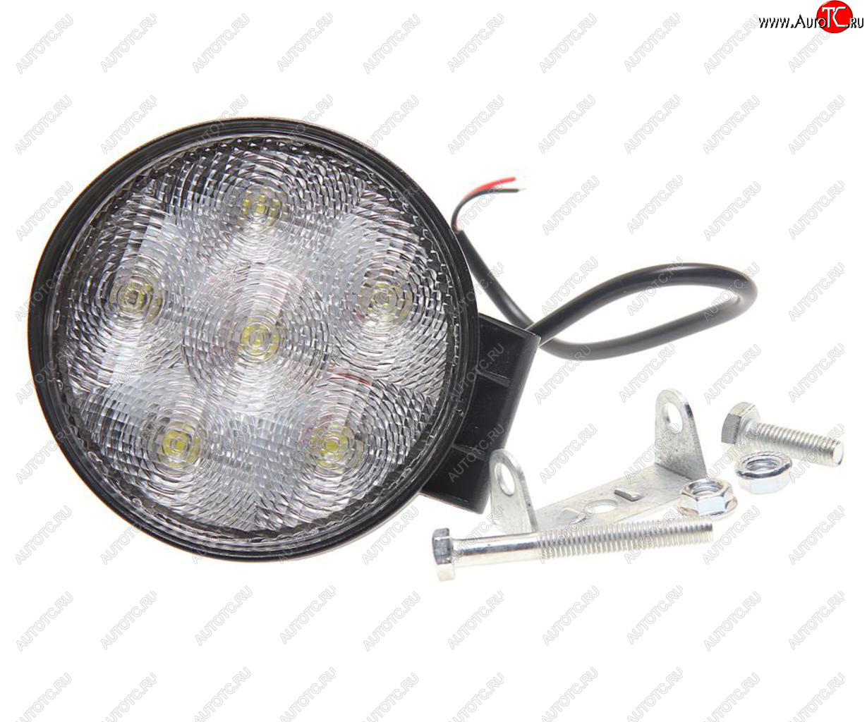 1 089 р. Фара рабочего света круглая 115х115x38мм 18Вт (6 LED) IP68 рассеянный свет (Flood) 12-24V MEGAPOWER MEGAPOWER 370-30-005  с доставкой в г. Воронеж