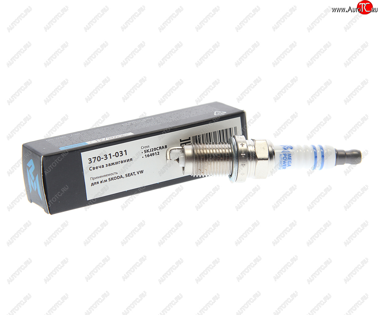 519 р. Свеча зажигания AUDI A3 (07-) (1.4) VW Golf (07-) (1.4),Touran (06-),Tiguan (07-) (1шт.) MEGAPOWER MEGAPOWER 370-31-031  с доставкой в г. Воронеж