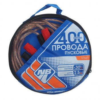 559 р. Провода для прикуривания 400А 2.5м NOVA BRIGHT NOVA BRIGHT 37661  с доставкой в г. Воронеж. Увеличить фотографию 1