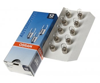 84 р. Лампа 12V 5W BA9s OSRAM OSRAM 3860  с доставкой в г. Воронеж. Увеличить фотографию 1