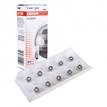 45 р. Лампа 12V T4W BA9s OSRAM OSRAM 3893clc  с доставкой в г. Воронеж. Увеличить фотографию 1