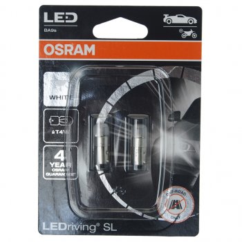 1 469 р. Лампа светодиодная 12V T4W BA9s 6000K блистер (2шт.) OSRAM OSRAM 3893dwp-2бл OSRAM 3893dwp-2бл  с доставкой в г. Воронеж. Увеличить фотографию 1