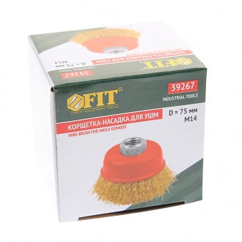 299 р. Кордщетка для УШМ чашка 75мм витая латунь FIT FIT 39267  с доставкой в г. Воронеж. Увеличить фотографию 2