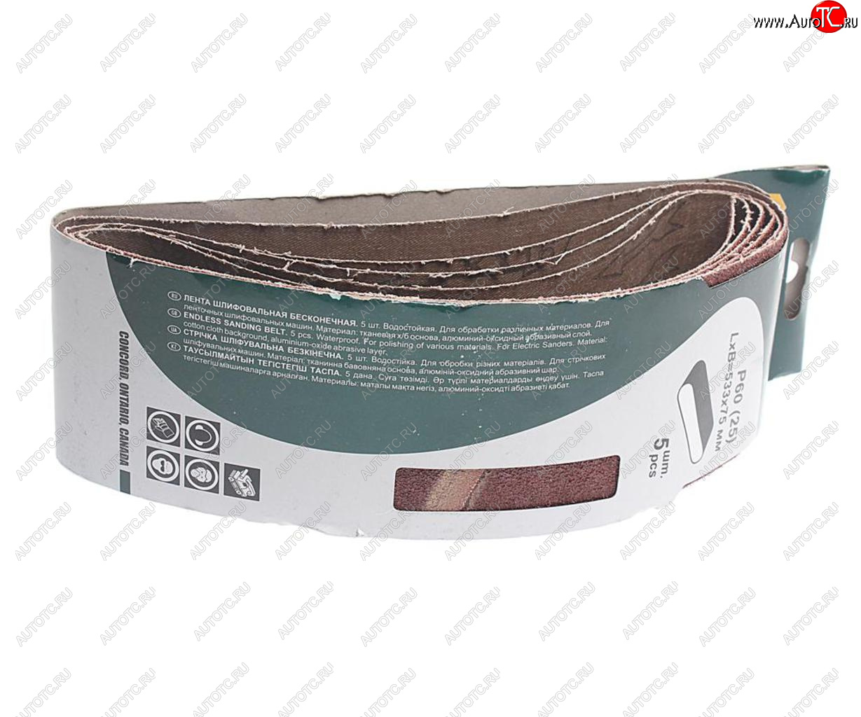 419 р. Лента шлифовальная 75х533мм P60 5шт. FIT FIT 39693  с доставкой в г. Воронеж