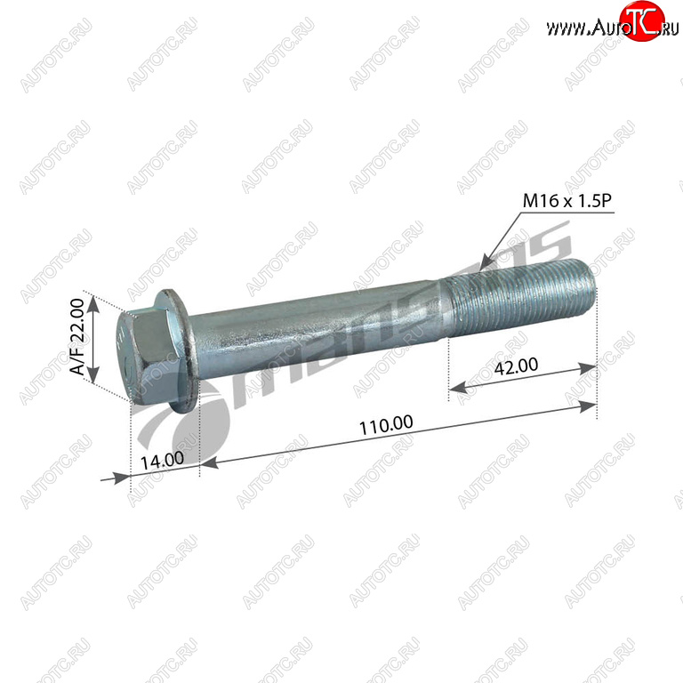 116 р. Болт MAN крепления опоры кабины (М16x1.5х110мм) MANSONS MANSONS 400.557  с доставкой в г. Воронеж