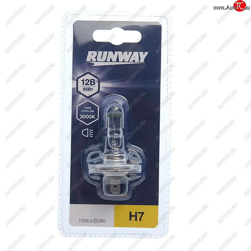 210 р. Лампа 12V H7 55W PX26d блистер (1шт.) RUNWAY RUNWAY 4027 RUNWAY 4027  с доставкой в г. Воронеж