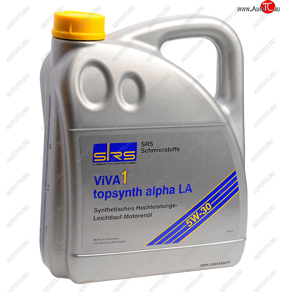 5 899 р. Масло моторное VIVA 1 TOPSYNTH ALPHA LA 5W30 синт.4л SRS SRS 4033885000540  с доставкой в г. Воронеж