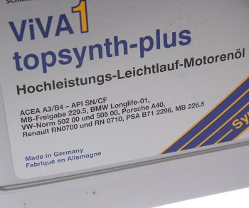 5 749 р. Масло моторное VIVA 1 TOPSYNTH Plus 5W40 синт.4л SRS SRS 4033885001615  с доставкой в г. Воронеж. Увеличить фотографию 2