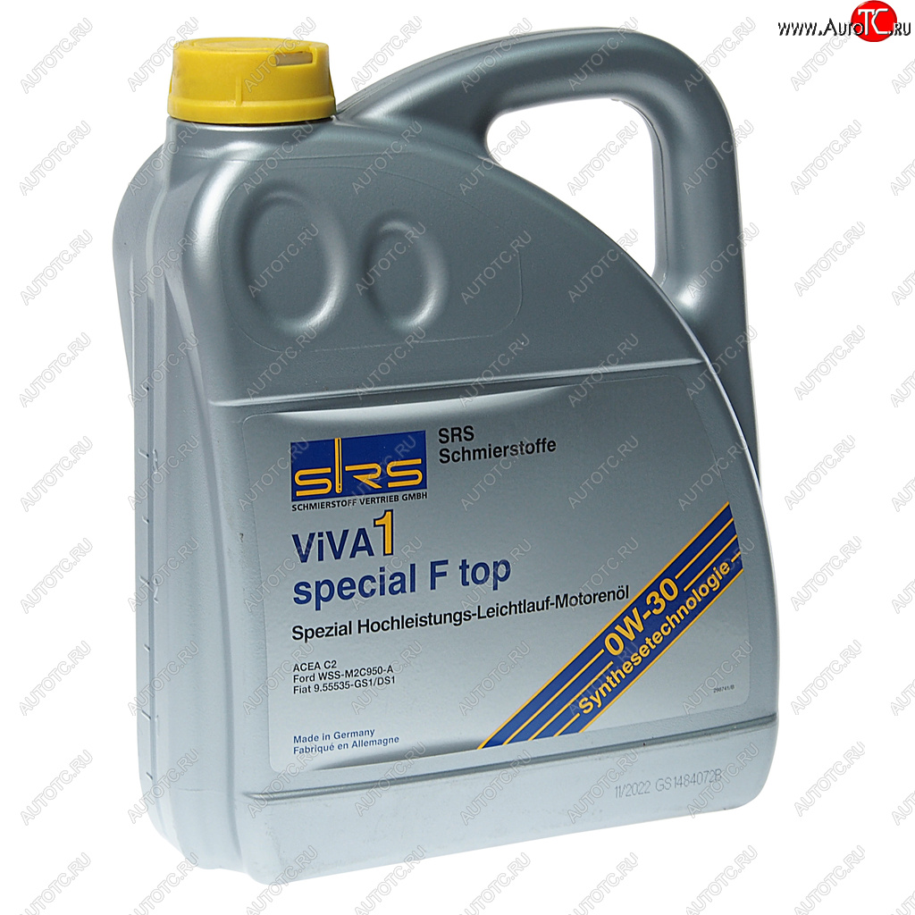 5 849 р. Масло моторное VIVA 1 special F Top C2 0W30 синт.4л SRS SRS 403388500168  с доставкой в г. Воронеж
