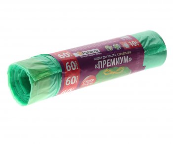127 р. Мешок для мусора 60л 25мкм 10шт. с завязками PREMIUM PATERRA PATERRA 41040404012404013  с доставкой в г. Воронеж. Увеличить фотографию 1