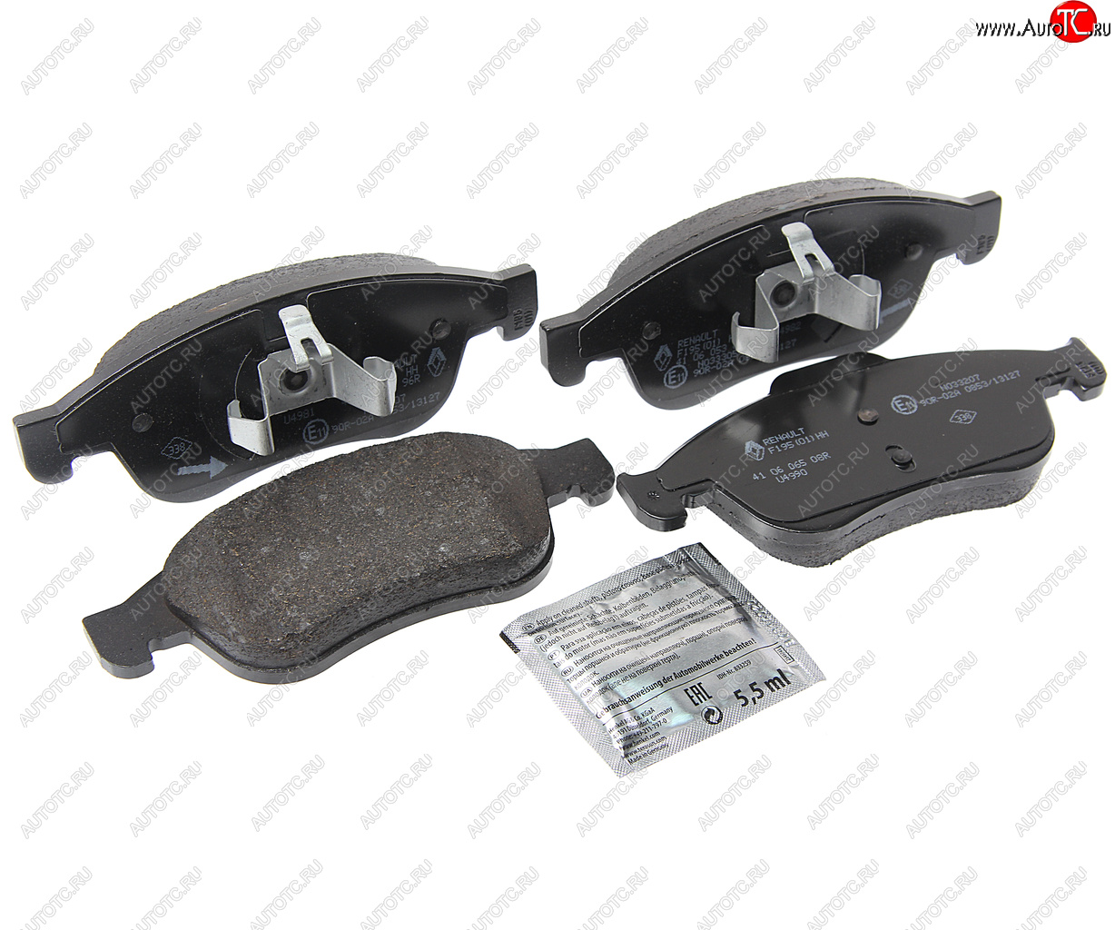 12 449 р. Колодки тормозные RENAULT Duster (10-),Megane (10-) передние (4шт.) OE RENAULT 410a12582r  с доставкой в г. Воронеж