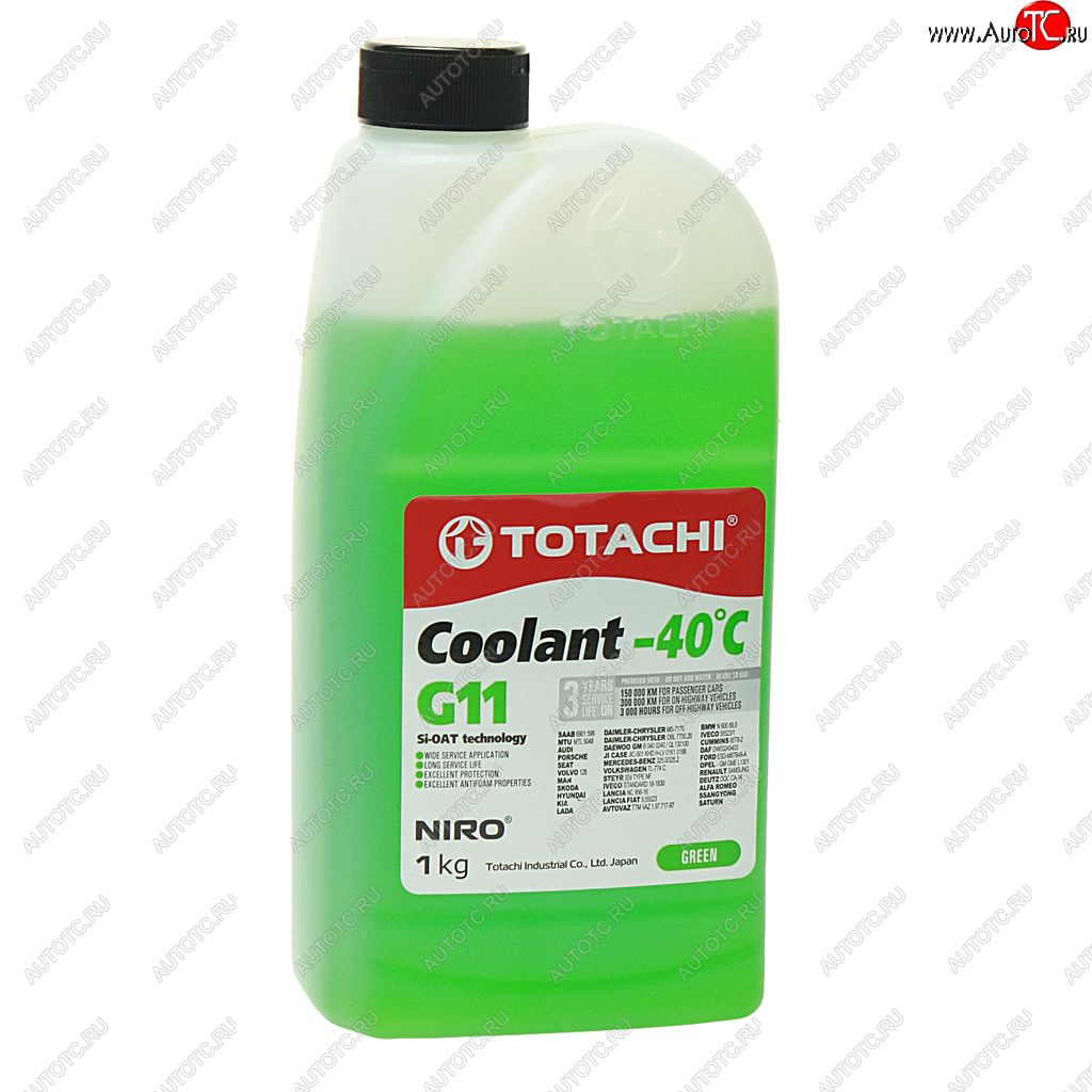267 р. Антифриз зеленый -40C 1кг G11 NIRO Coolant TOTACHI TOTACHI 43201  с доставкой в г. Воронеж