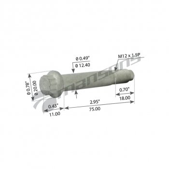 Болт SAF крепления диска тормозного (M12x1.5x75) MANSONS MANSONS 600.018
