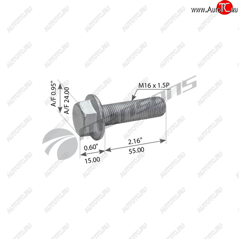 133 р. Болт SAF крепления суппорта (M16x1.5x55) MANSONS MANSONS 600.198  с доставкой в г. Воронеж