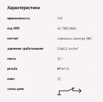 193 р. Датчик давления масла ГАЗ,УАЗ дв.4216 на лампу ЭМИ ЭМИ 6022.3829-03  с доставкой в г. Воронеж. Увеличить фотографию 3
