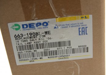 5 599 р. Фонарь задний IVECO Daily левый (с разъемом AMP) красно-белый DEPO DEPO 663-1908l-we  с доставкой в г. Воронеж. Увеличить фотографию 5