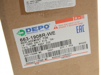 3 199 р. Фонарь задний IVECO Daily правый (с разъемом AMP) красно-белый DEPO DEPO 663-1908r-we  с доставкой в г. Воронеж. Увеличить фотографию 5