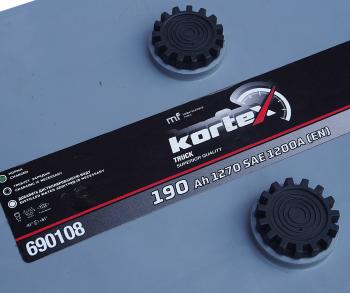 28 449 р. Аккумулятор KORTEX TRUCK 190Ач обратная полярность KORTEX 6ст190(3) 690108  с доставкой в г. Воронеж. Увеличить фотографию 4