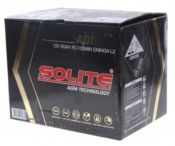 21 499 р. Аккумулятор SOLITE AGM 60Ач обратная полярность SOLITE 6ст60(0) agm60l  с доставкой в г. Воронеж. Увеличить фотографию 3