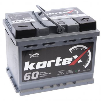 Аккумулятор KORTEX SILVER Dynamic 60Ач обратная полярность KORTEX 6ст60(0) smf560400