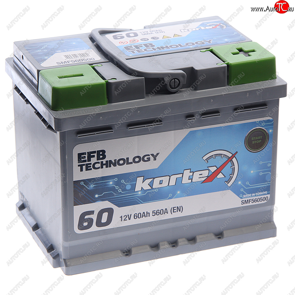 13 499 р. Аккумулятор KORTEX EFB 60Ач обратная полярность KORTEX 6ст60(0) smf560500  с доставкой в г. Воронеж