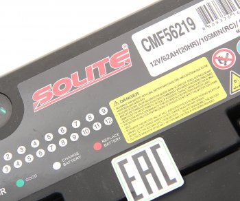 11 599 р. Аккумулятор SOLITE 62Ач обратная полярность SOLITE 6ст62(0) cmf 56219  с доставкой в г. Воронеж. Увеличить фотографию 2