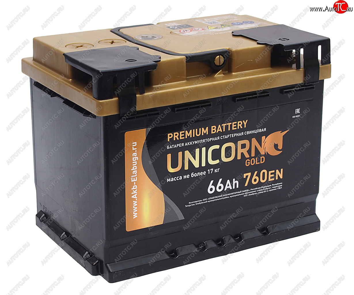 10 399 р. Аккумулятор UNICORN Gold 66Ач обратная полярность UNICORN 6ст66(0)  с доставкой в г. Воронеж
