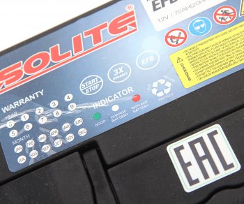 15 599 р. Аккумулятор SOLITE EFB Asia 70Ач обратная полярность SOLITE 6ст70(0) q85l  с доставкой в г. Воронеж. Увеличить фотографию 2
