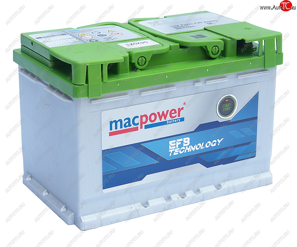 15 599 р. Аккумулятор MACPOWER EFB 72Ач обратная полярность MACPOWER 6ст72(0) smf54523  с доставкой в г. Воронеж