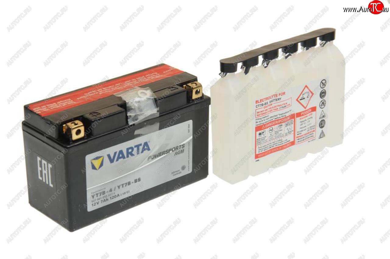 5 249 р. Аккумулятор VARTA MOTO AGM 7Ач VARTA 6ст7 507 901 012 (yt7b-4(bs))  с доставкой в г. Воронеж