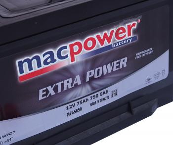 13 999 р. Аккумулятор MACPOWER EXTRA POWER 75Ач MACPOWER 6ст75(1) smf65-850  с доставкой в г. Воронеж. Увеличить фотографию 3