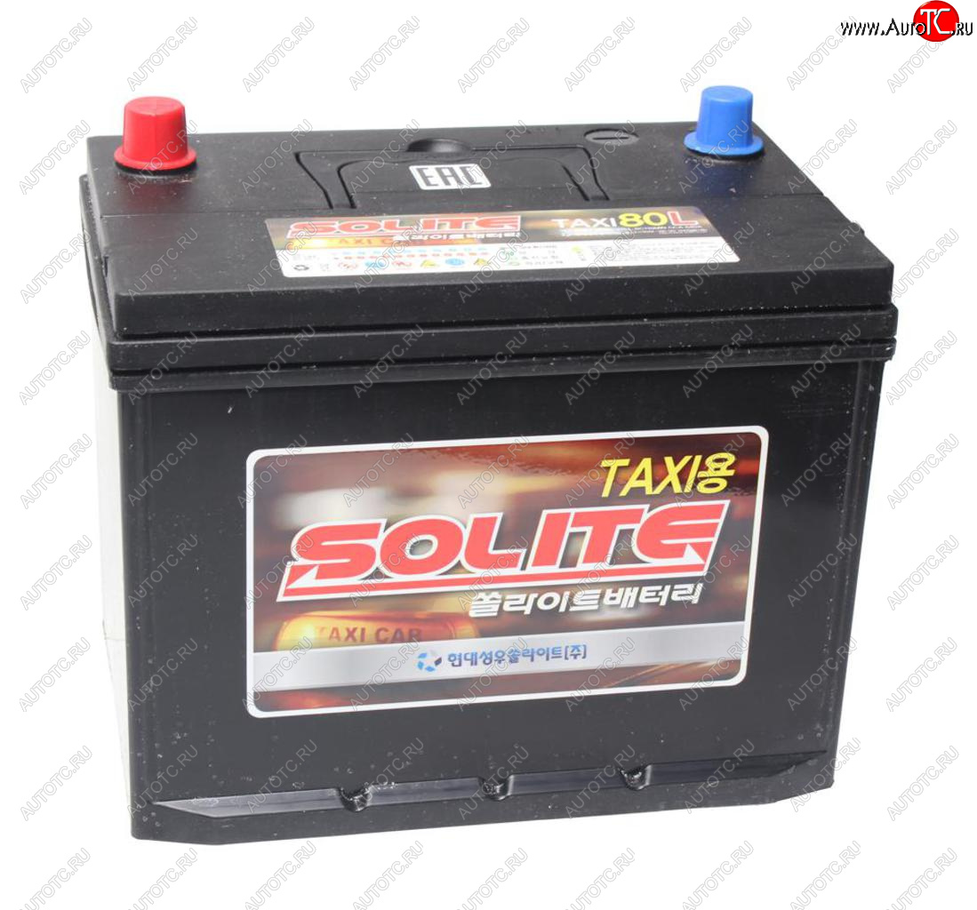 13 599 р. Аккумулятор SOLITE 80Ач обратная полярность SOLITE 6ст80(0) 90d26l taxi 80l  с доставкой в г. Воронеж