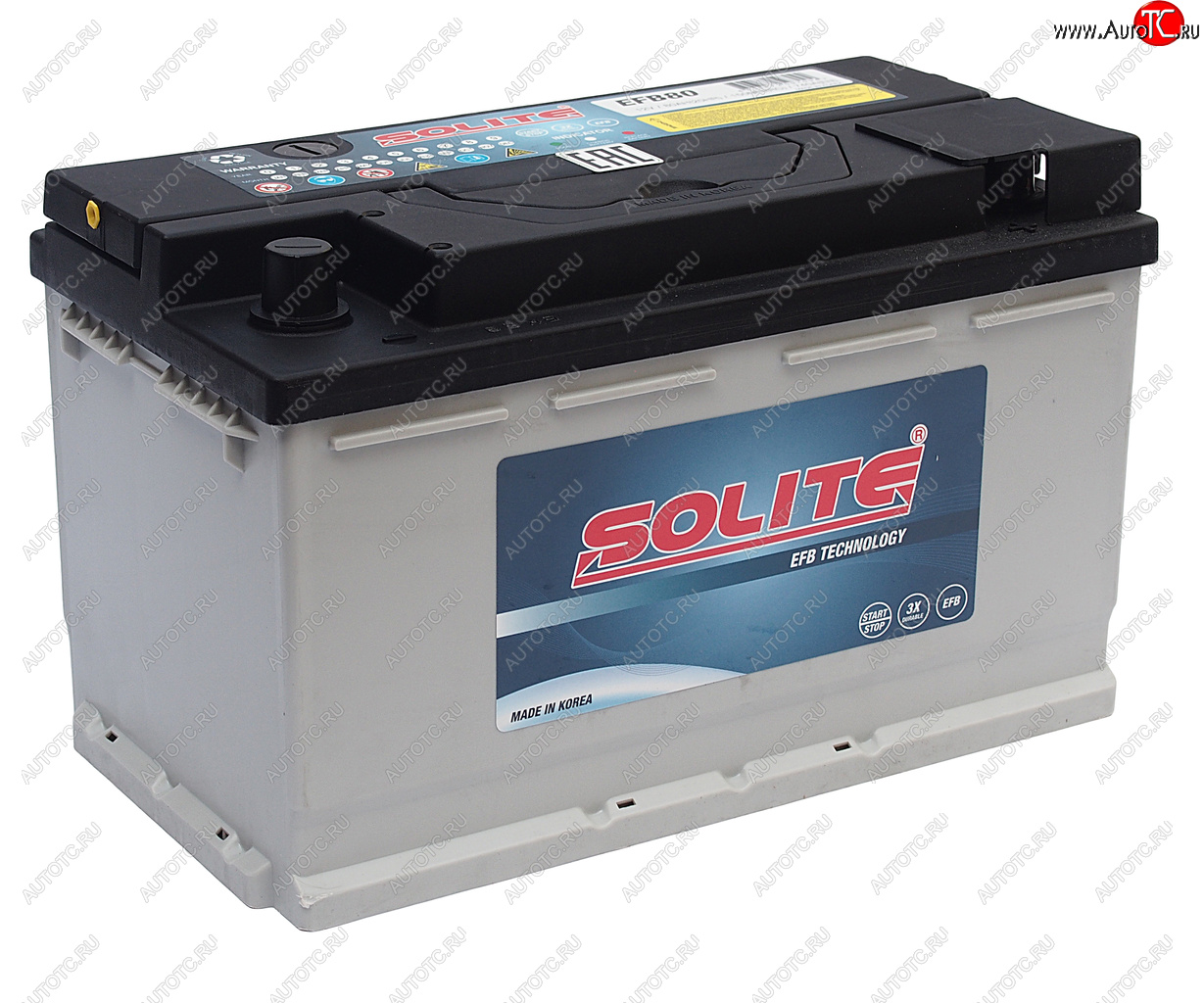 19 999 р. Аккумулятор SOLITE EFB 80Ач обратная полярность SOLITE 6ст80(0) efb80  с доставкой в г. Воронеж