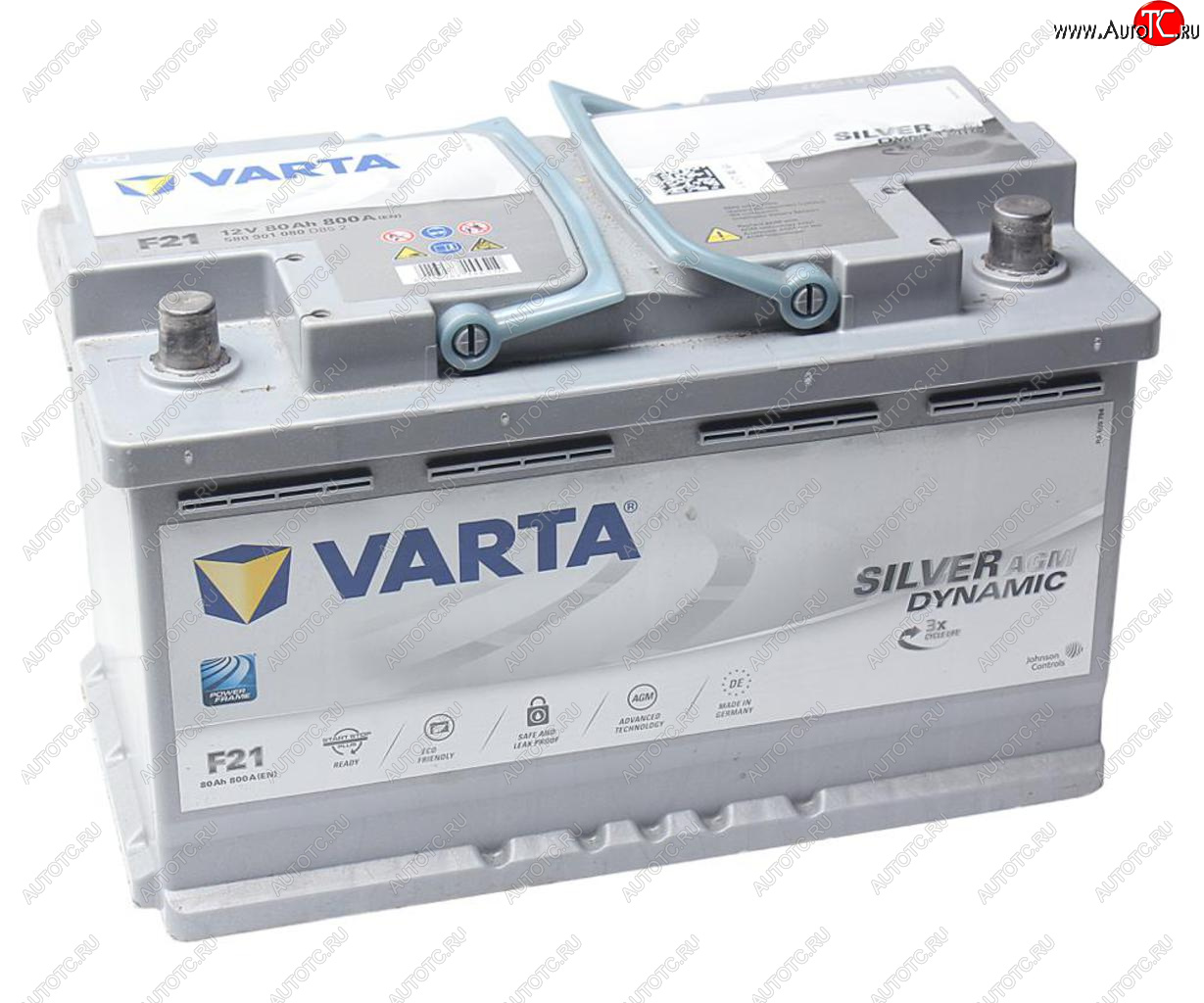 31 999 р. Аккумулятор VARTA Silver Dynamic AGM 80Ач обратная полярность VARTA 6ст80(0) f21 (a6)  с доставкой в г. Воронеж