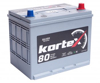 13 549 р. Аккумулятор KORTEX SILVER Dynamic ASIA 80Ач обратная полярность KORTEX 6ст80(0) smf580412 (d26)  с доставкой в г. Воронеж. Увеличить фотографию 2